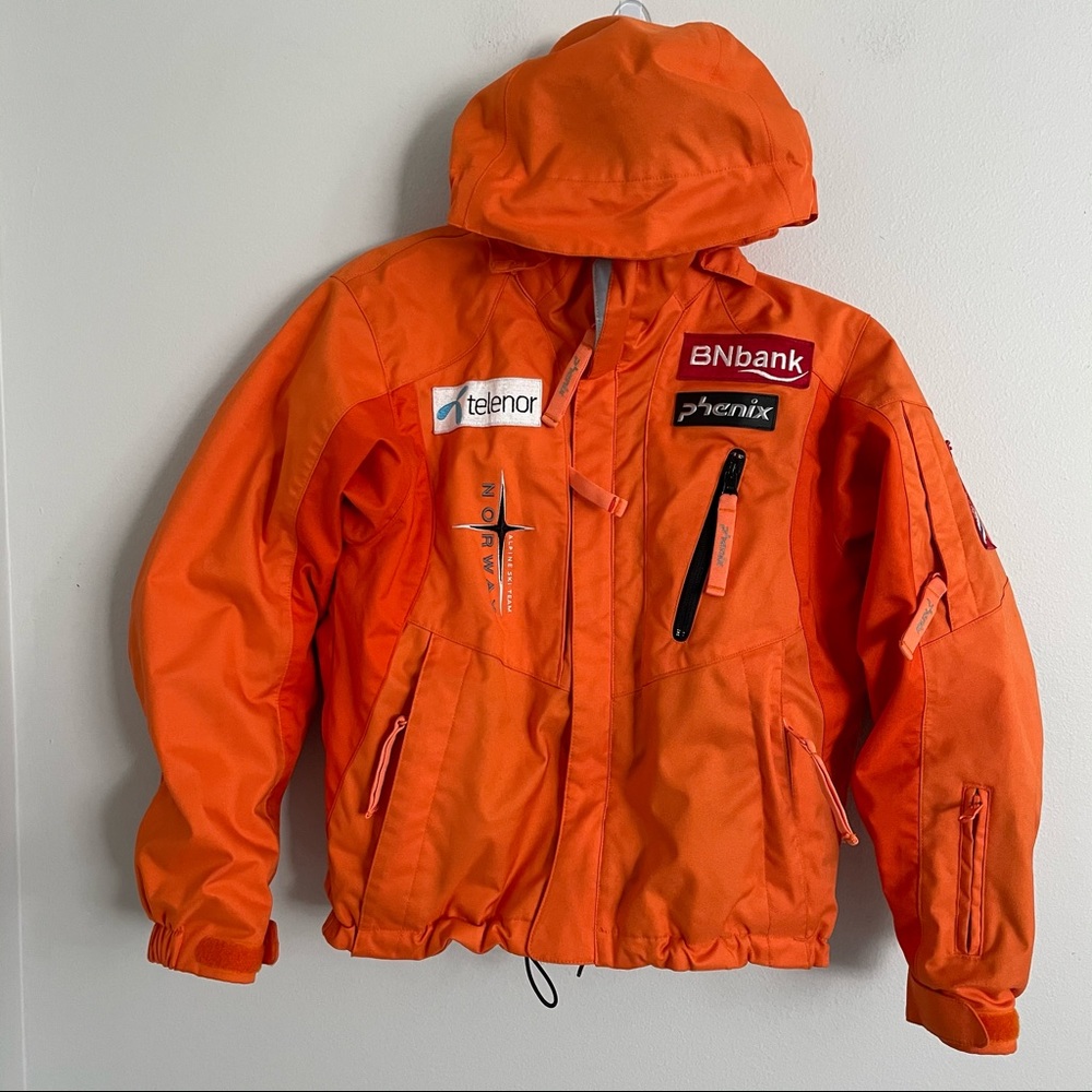 Phenix boys jacket canvas with hood patches size 12